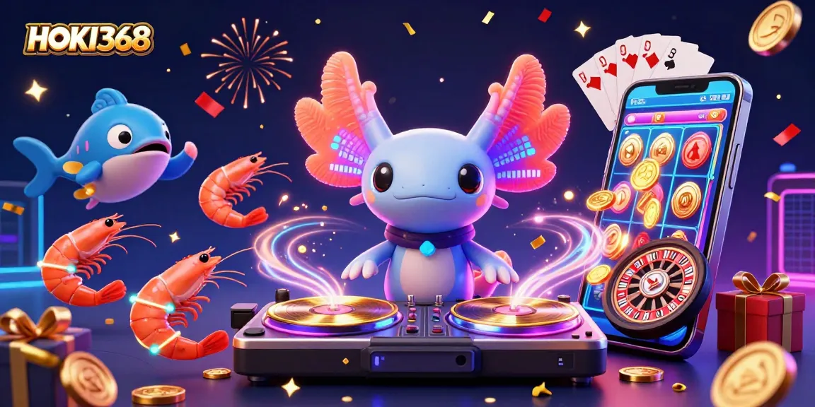 Engage with HOKI368's colorful slot game vibes and vibrant underwater party atmosphere.