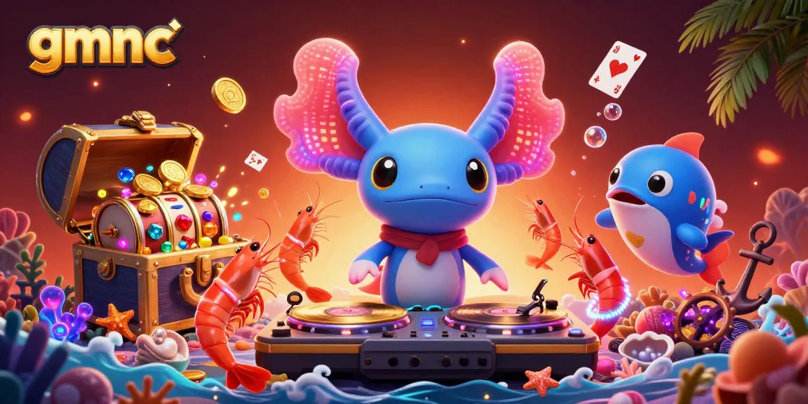 Experience gmnc's captivating underwater casino scene with vibrant characters and dazzling game elements.