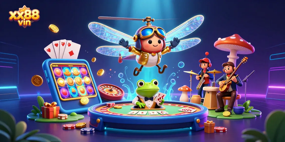 Experience thrilling gaming adventures with xx88 vin's vibrant casino world featuring colorful slot games and lively characters.