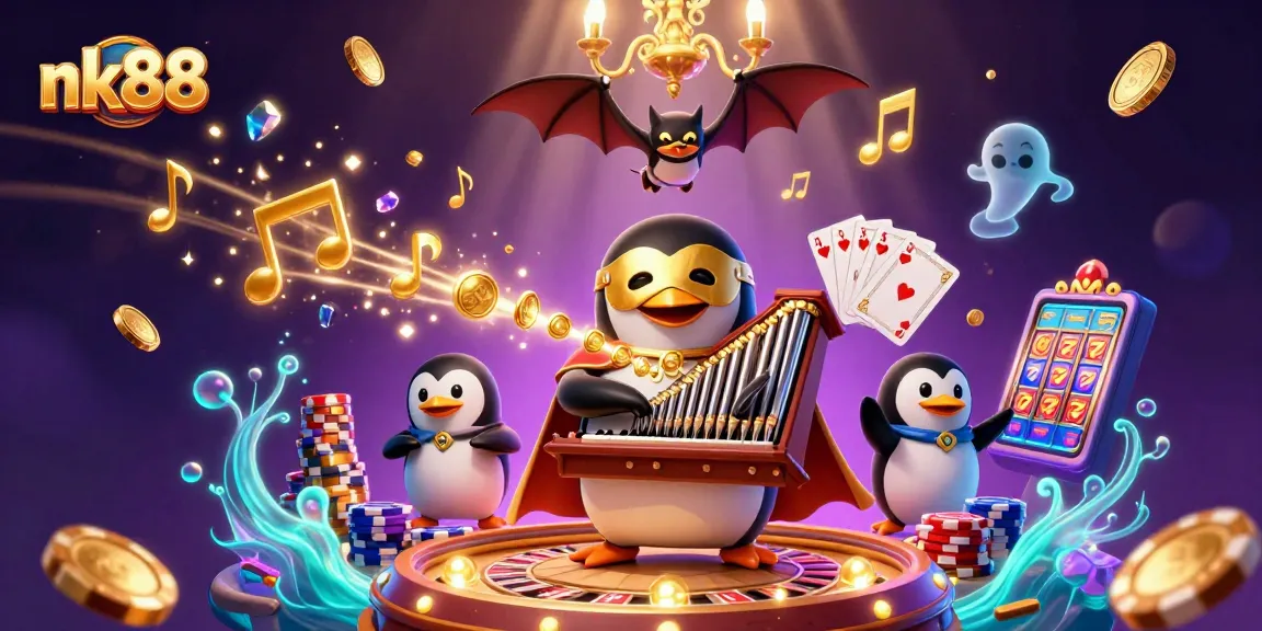 Experience thrilling gaming with nk88's enchanting 3D casino illustration, featuring vibrant characters and elements.