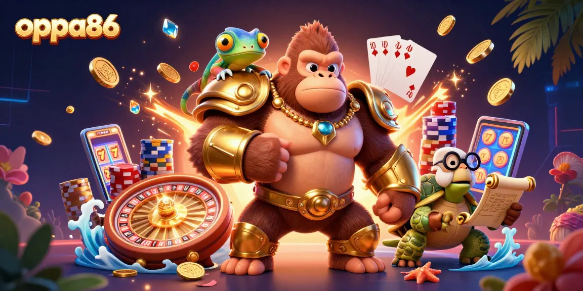 Experience thrilling gameplay with oppa86 as vibrant characters reveal rich casino elements in 3D.